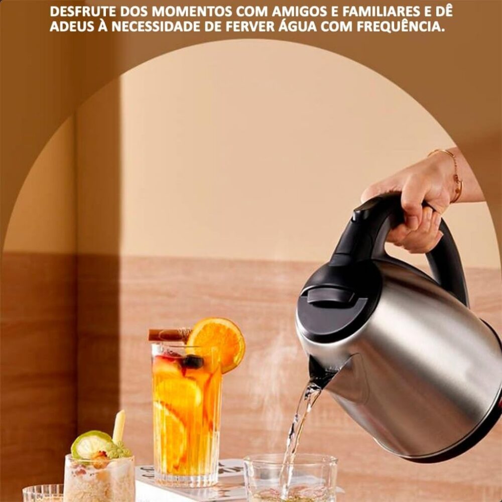 Chaleira Elétrica Inox Portátil 1,8l Jarra Térmica Esquenta ... - Image 4