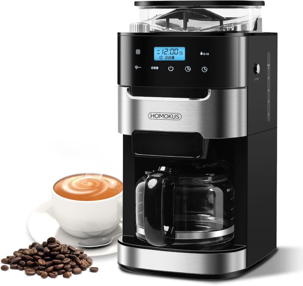 HOMOKUS Cafeteira 10 xícaras com Moedor, Tela Sensível ao To... - Image 8