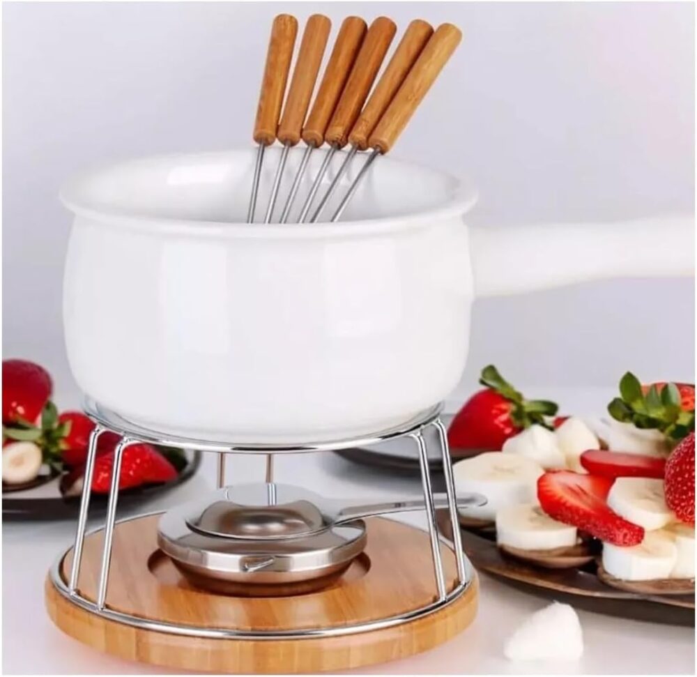 Conjunto de Fondue em Cerâmica, 1,5L, 11 Peças com Garfos em... - Image 9