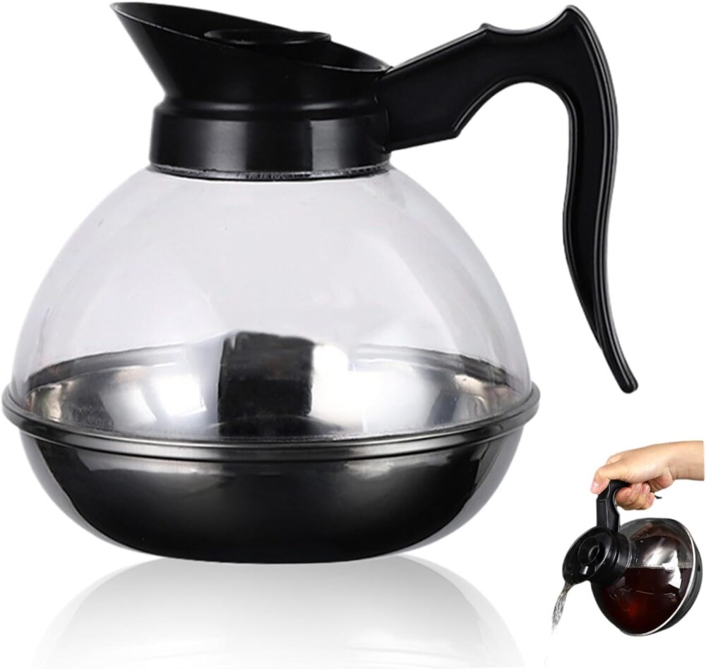 Decantador de café de 1,6 L, jarra de café resistente ao cal...