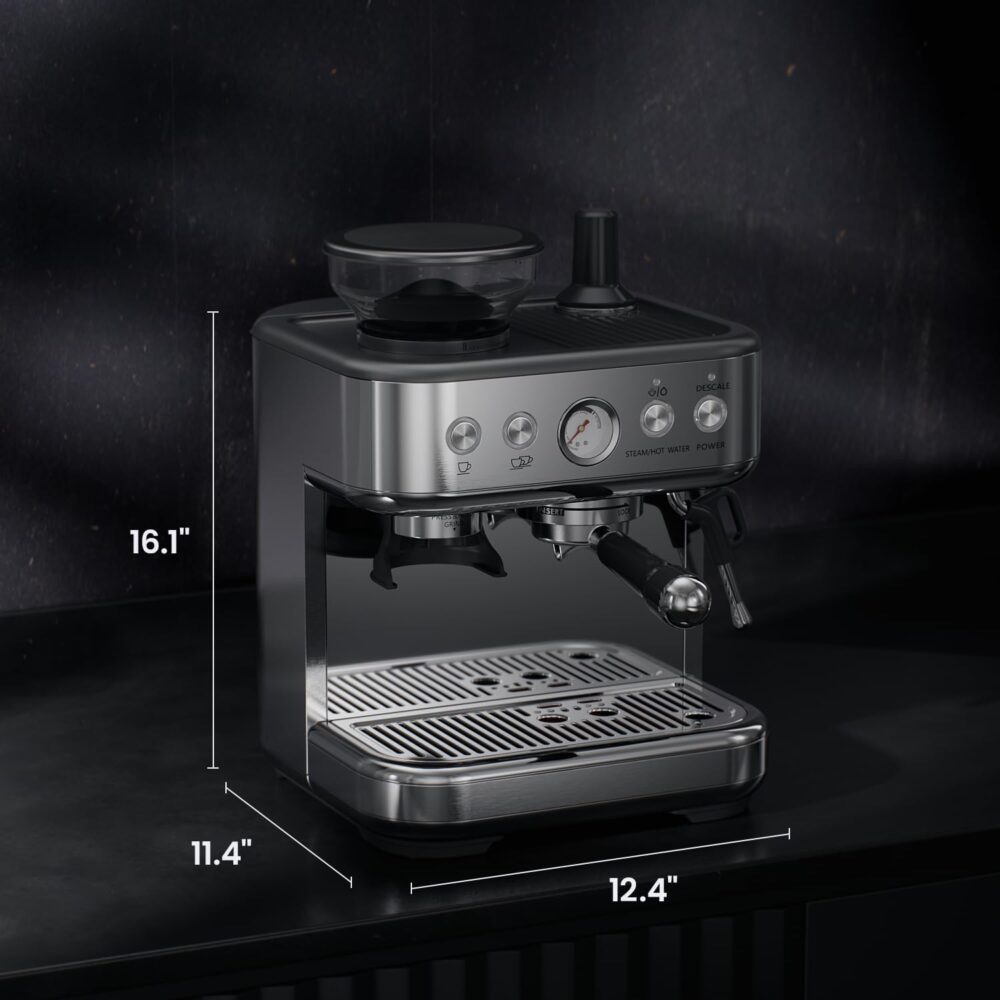 JZ.CAFE Máquina De Café Expresso Com Moedor - Máquinas Profi... - Image 6