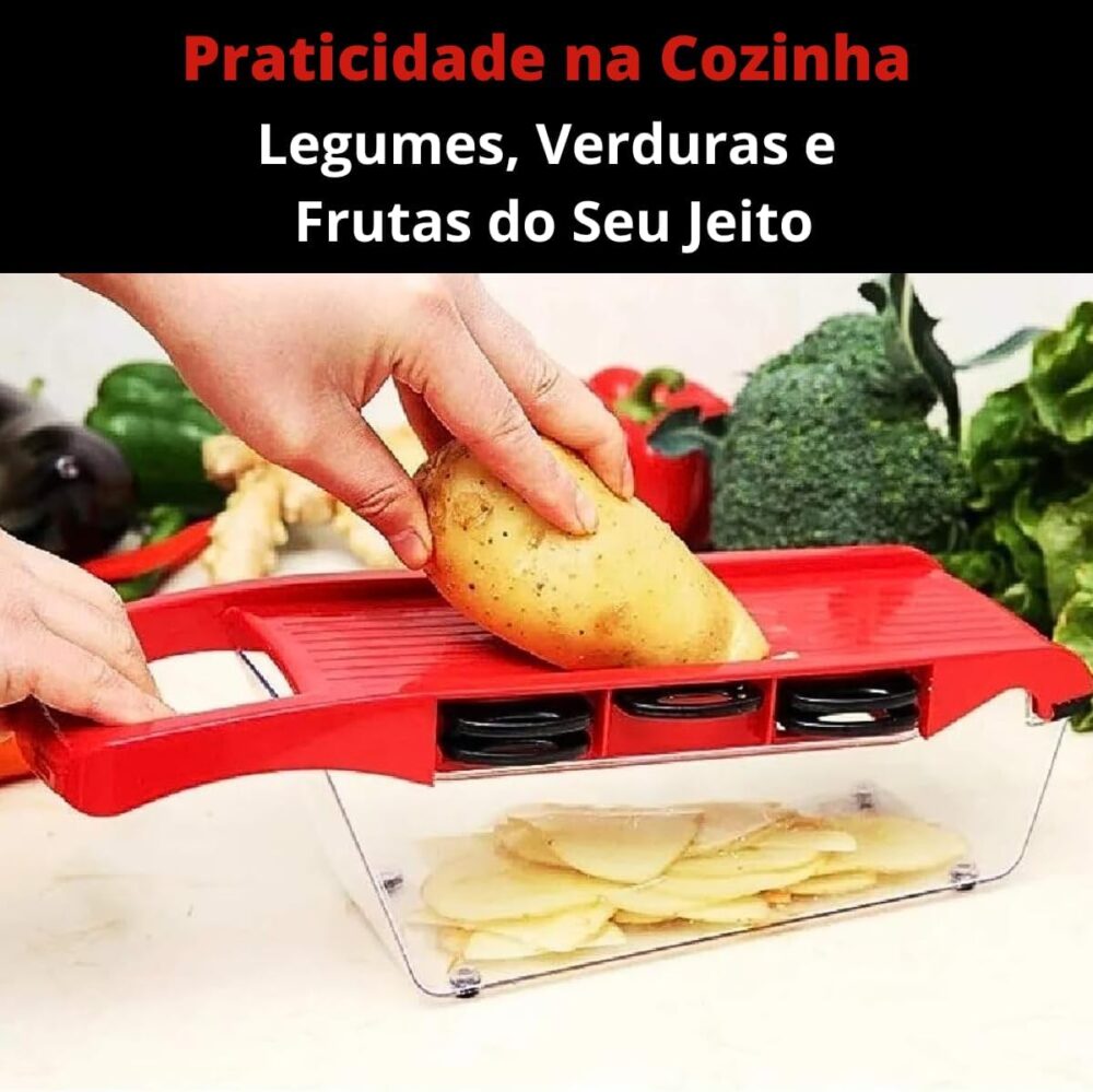 Mandolin Cortador Fatiador de Legumes Vegetais Frutas 6 em 1... - Image 3