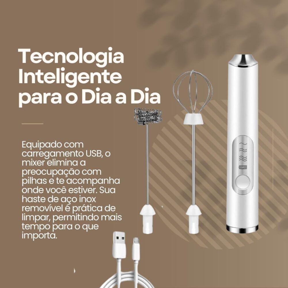 Mixer Misturador Portátil Sem Fio Para Misturar Líquido Mexe... - Image 2