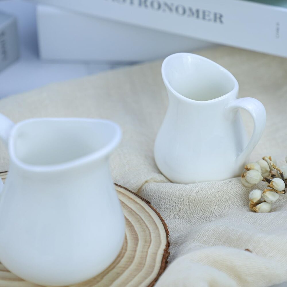 Sizikato 2 peças, creme de cerâmica branco puro com alça, mi... - Image 7