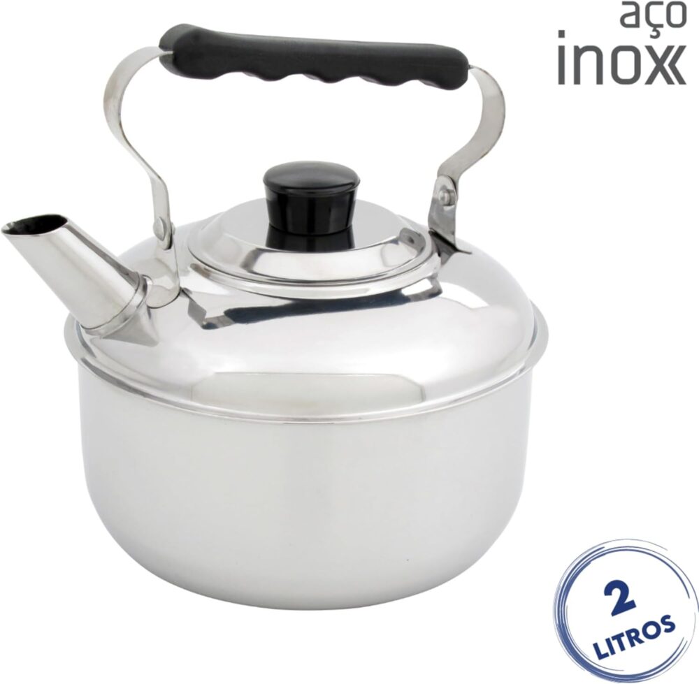 Chaleira Tradicional de Aço Inox 2 Litros Domama Prime – Des... - Image 2