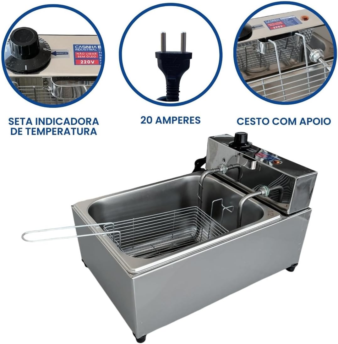 Fritadeira Industrial Elétrica Cuba 7l Inox Profissional | É bom mesmo? Descubra antes de comprar - Image 2