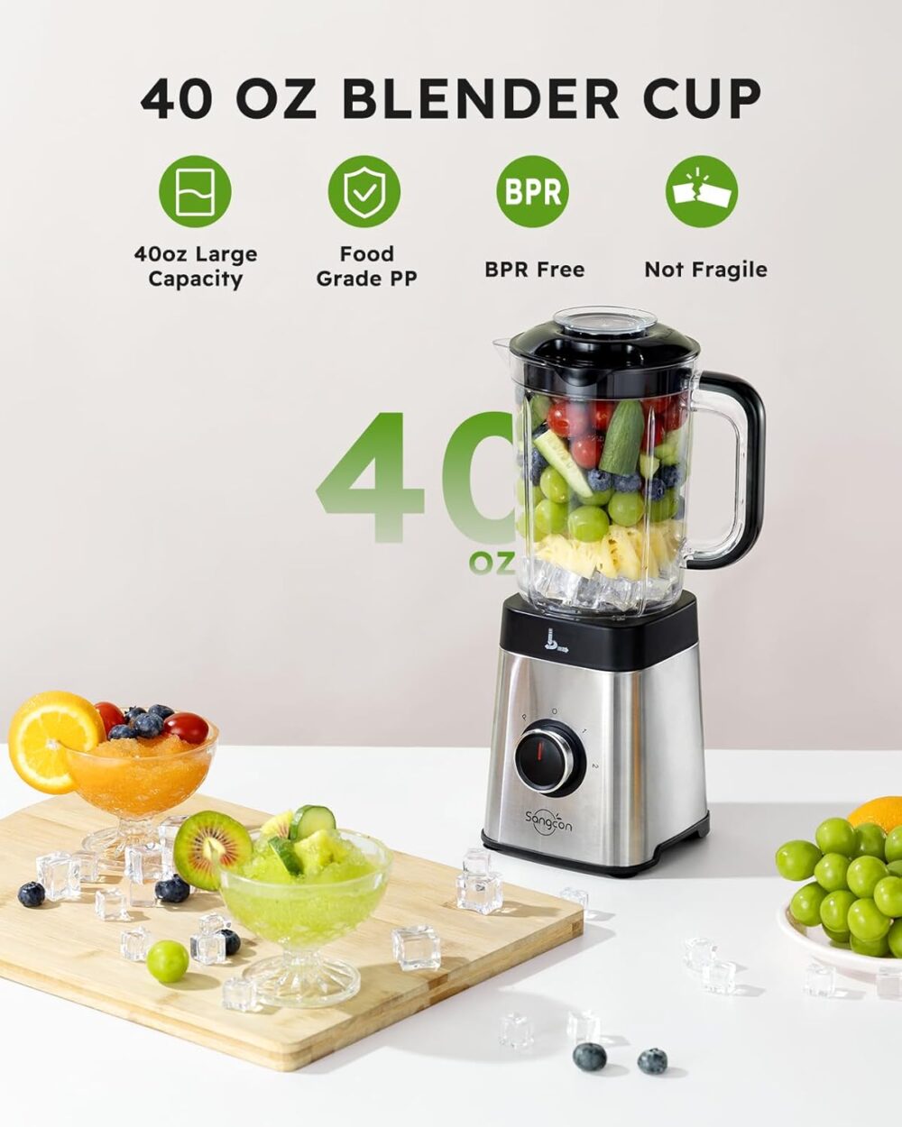 Sangcon Conjunto de liquidificadores e processador de alimen... - Image 2