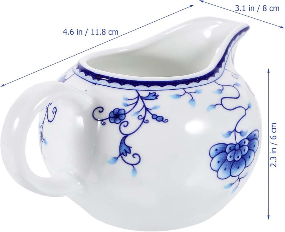 Jarro de creme azul e branco de 170 ml: jarra de creme azul ... - Image 7
