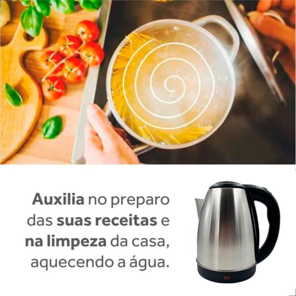 Chaleira Elétrica Inox Portátil 1,8l Jarra Térmica Esquenta ... - Image 6