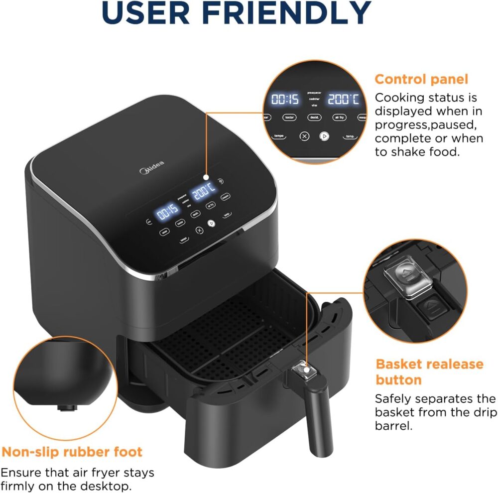 Midea Fritadeira sem óleo GrandGourmet Digital 5,5L 127V/60H... | É bom mesmo? Descubra antes de comprar - Image 8