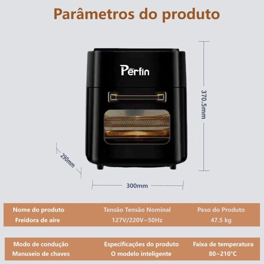 Fritadeira Elétrica sem oleo Airfryer 15L, Vários receitas p... | É bom mesmo? Descubra antes de comprar - Image 6