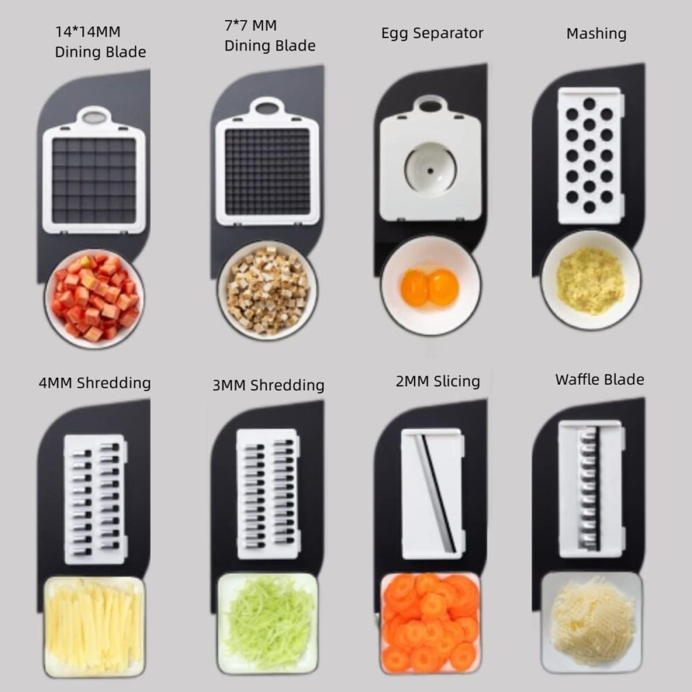 Cortador de legumes cinza 12 em 1 multifuncional para alimen... - Image 3