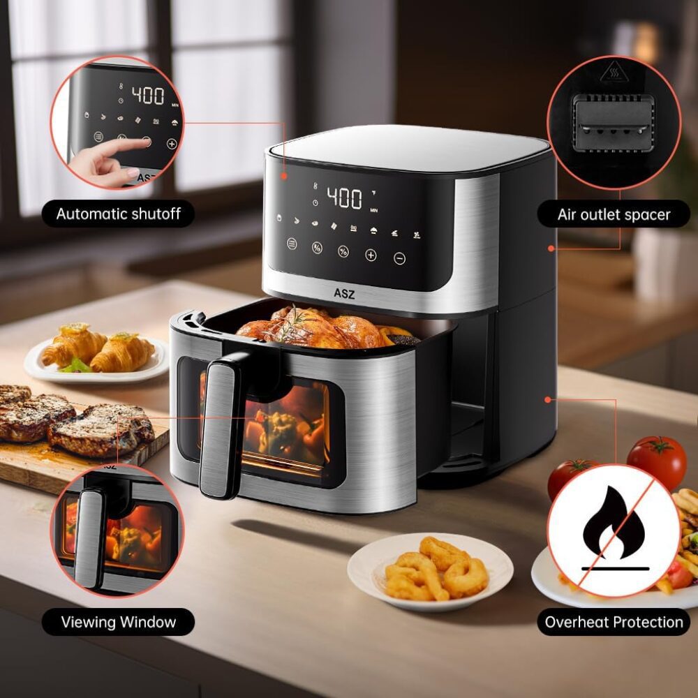 ASZ Frigideira de ar 4,7 litros, Airfryer compacto portátil,... | É bom mesmo? Descubra antes de comprar - Image 9