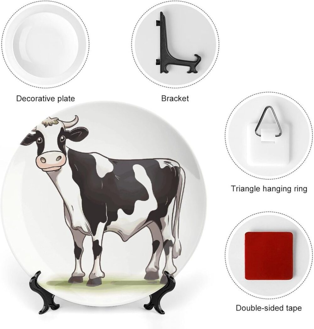 STVNKML Prato decorativo de porcelana de osso de vaca leitei... - Image 3