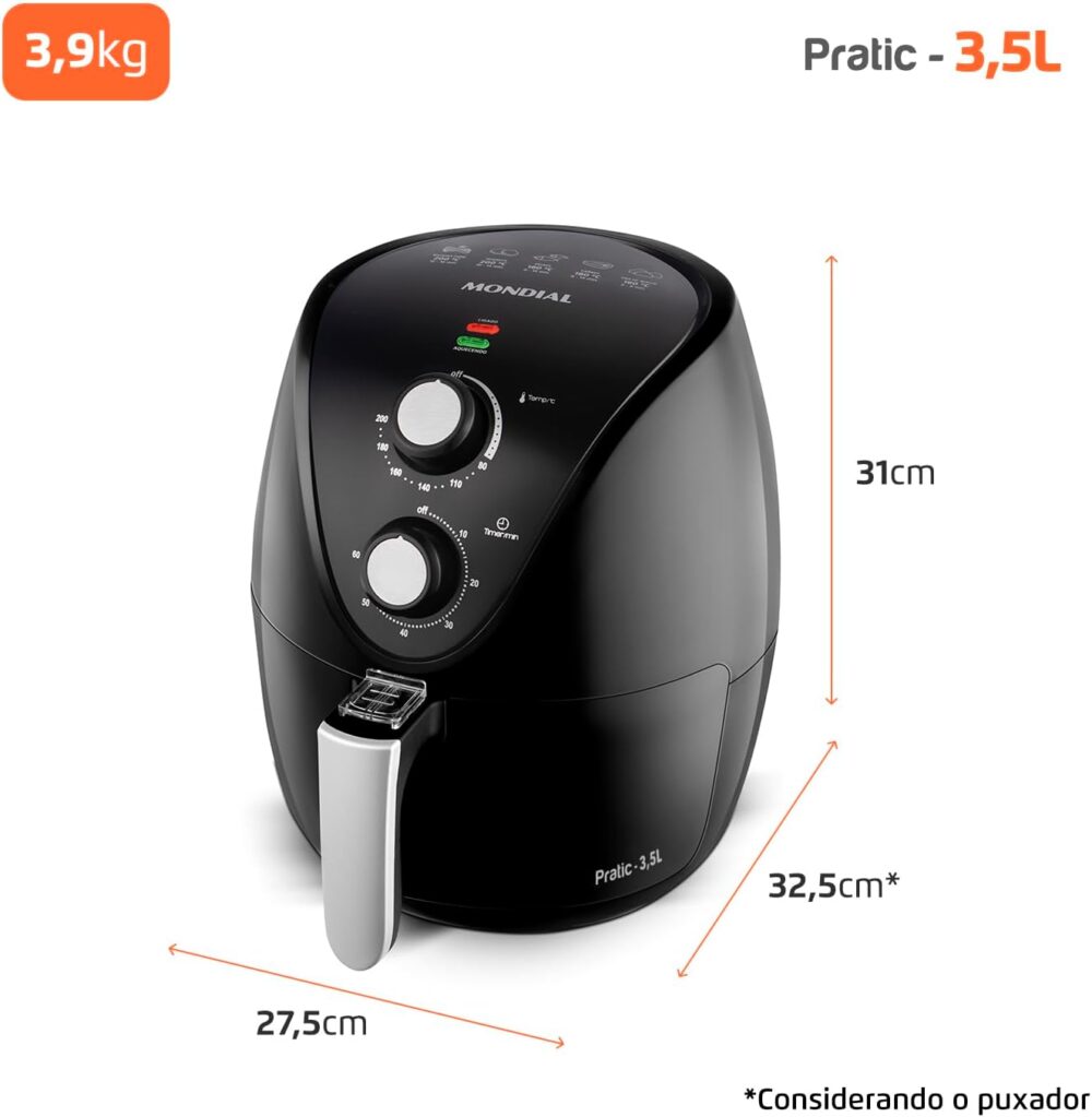 Fritadeira Sem Óleo Air Fryer 3,5L, Mondial, Preto, 1500W, 1... | É bom mesmo? Descubra antes de comprar - Image 8