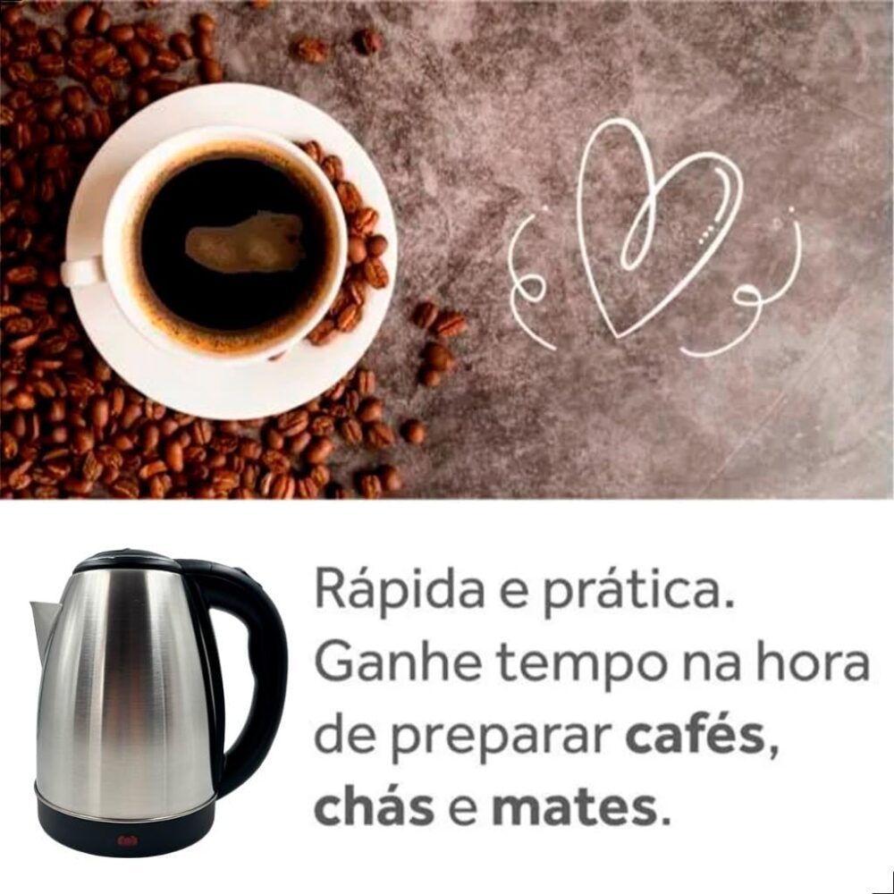 Chaleira Elétrica Inox Portátil 1,8l Jarra Térmica Esquenta ... - Image 5