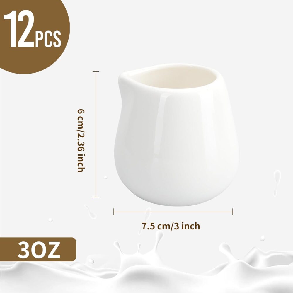 12 peças de mini creme de cerâmica, jarra pequena de porcela... - Image 2