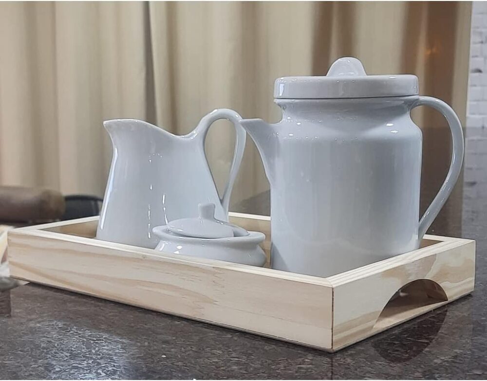 Jogo Café e Chá, Bandeja + Bule Cafeteira 1,1L + Jarra Leite... - Image 3