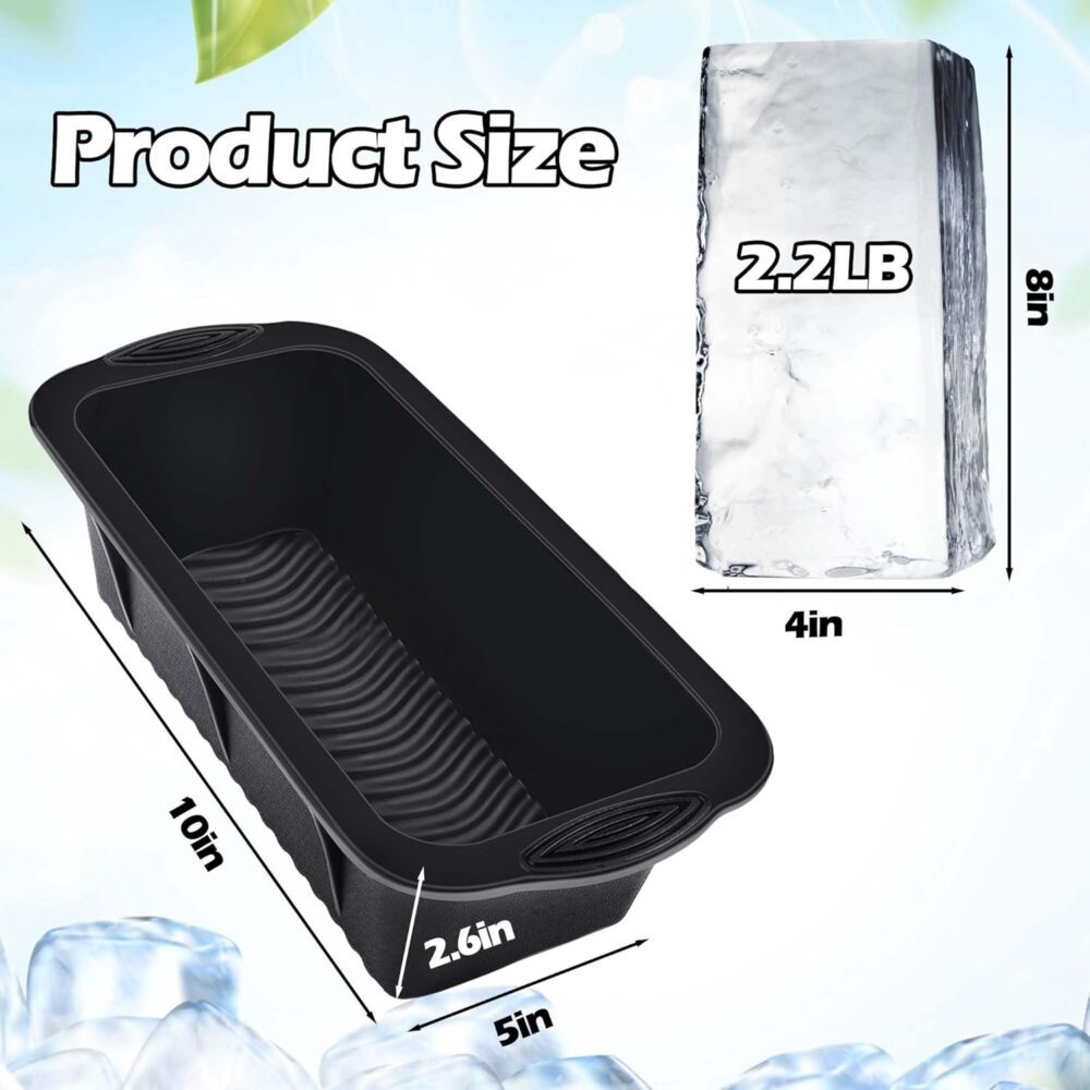 AIERSA Molde de bloco de gelo extra grande, 2 peças de molde... - Image 2