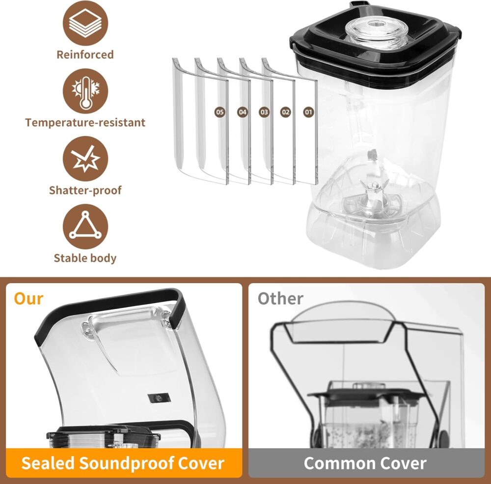 Hijolla Liquidificador comercial com escudo à prova de som, ... - Image 6