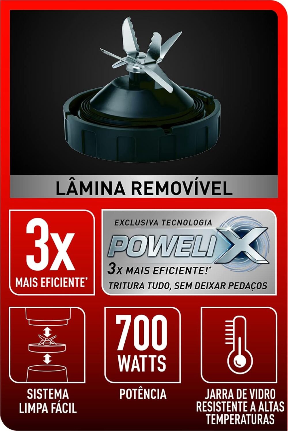 Liquidificador com Jarra de Vidro Arno Blendforce, LN91, 700... - Image 4