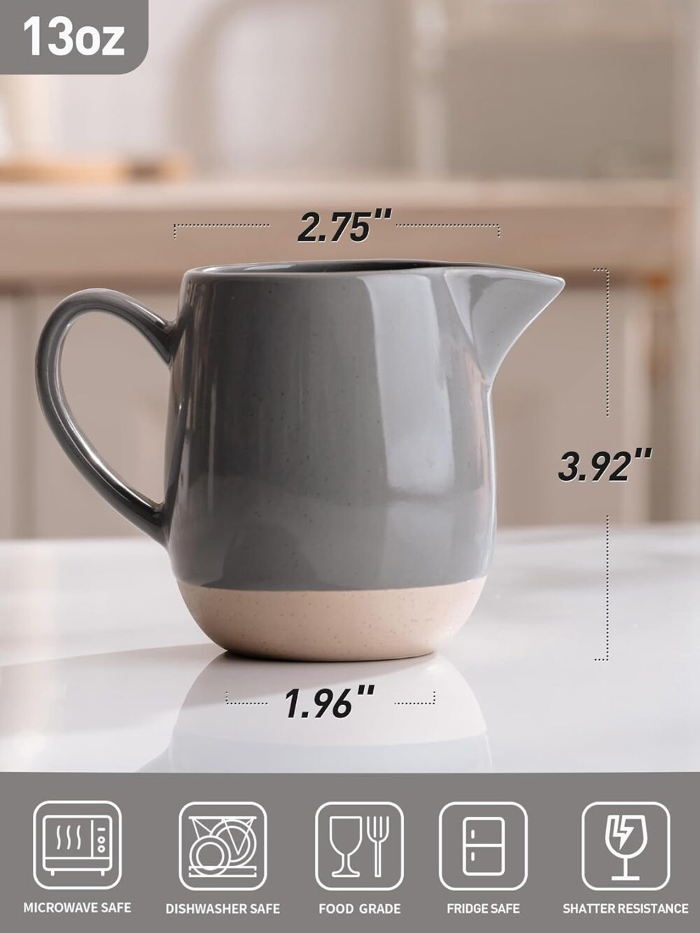 famiware Creme Milkyway de 368 g com alça, jarro de cerâmica... - Image 3