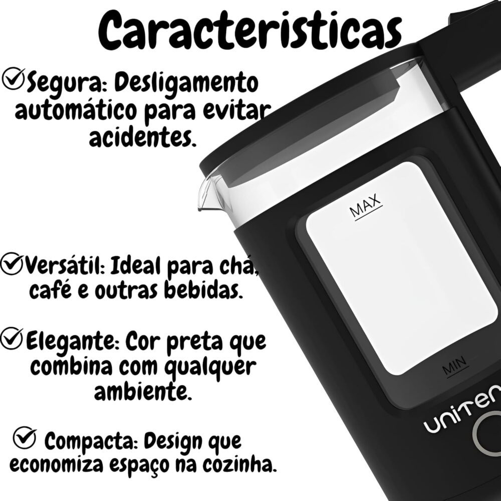 Jarra Chaleira Elétrica Mali Preta 1,5 Litros 127V – Ideal p... - Image 3