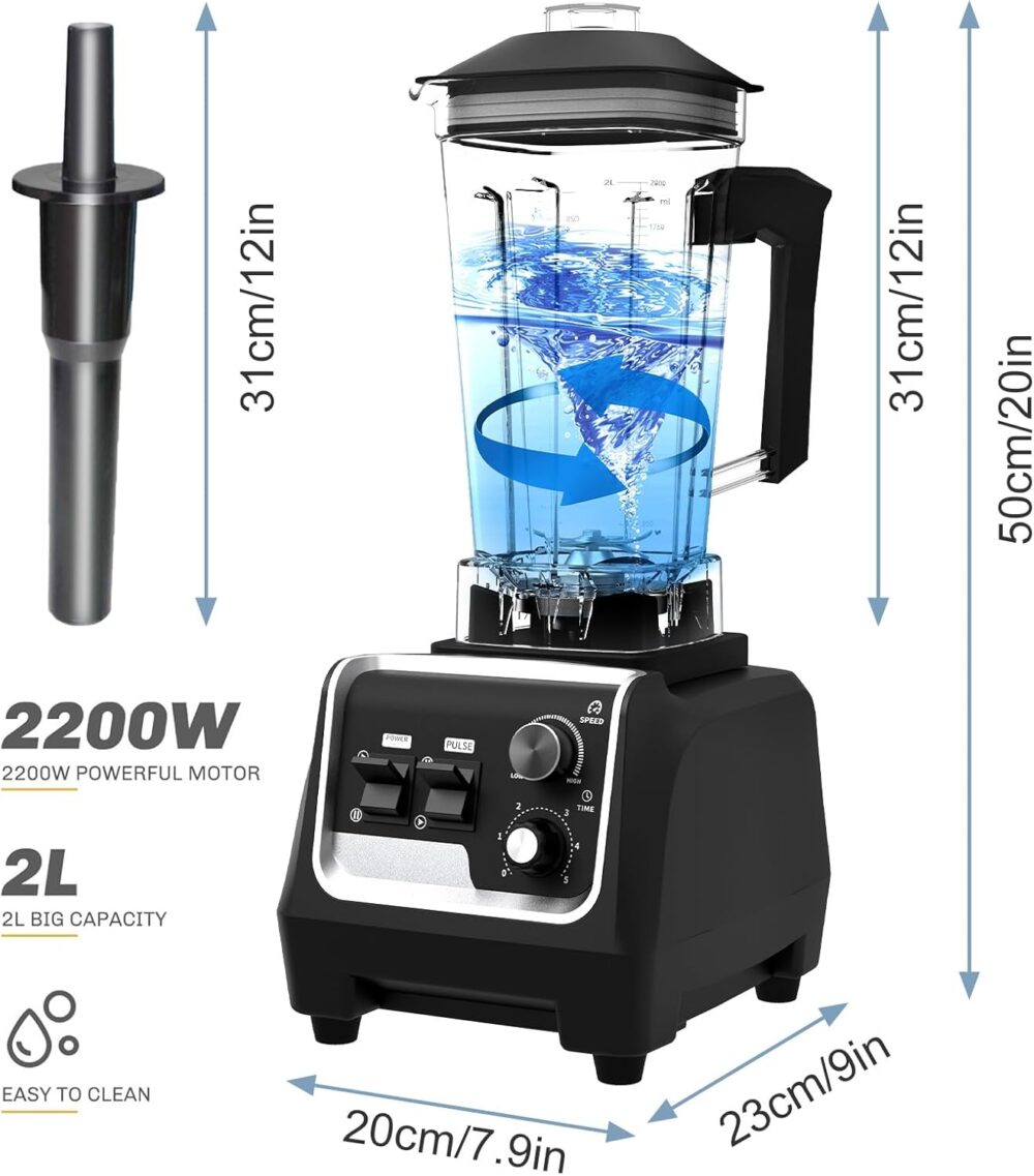 CasaCosa Liquidificador profissional de 2200 W para cozinha,... - Image 5
