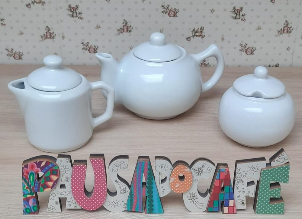 Jogo Café e Chá Mesa Posta, Açucareiro 350ml + Bule Chaleira...