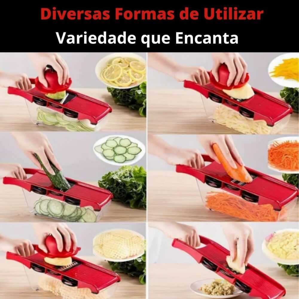 Mandolin Cortador Fatiador de Legumes Vegetais Frutas 6 em 1... - Image 6