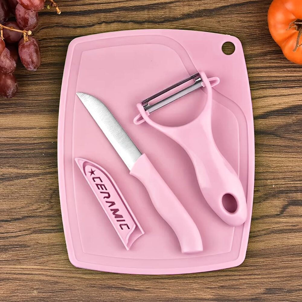 Kit Tábua Descascador e Faca para Cortar Legumes e Frutas, 3... - Image 5