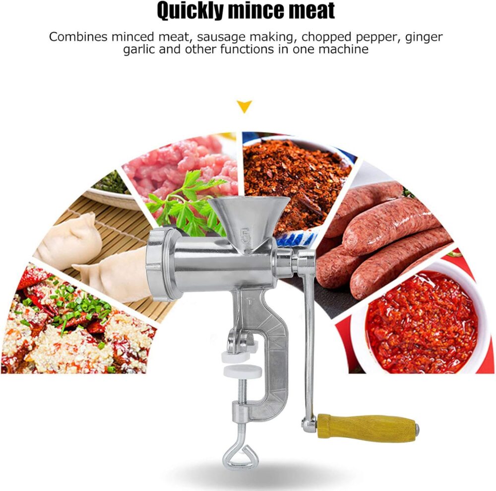 Moedor manual de carne, moedor de carne de liga de alumínio,... - Image 4