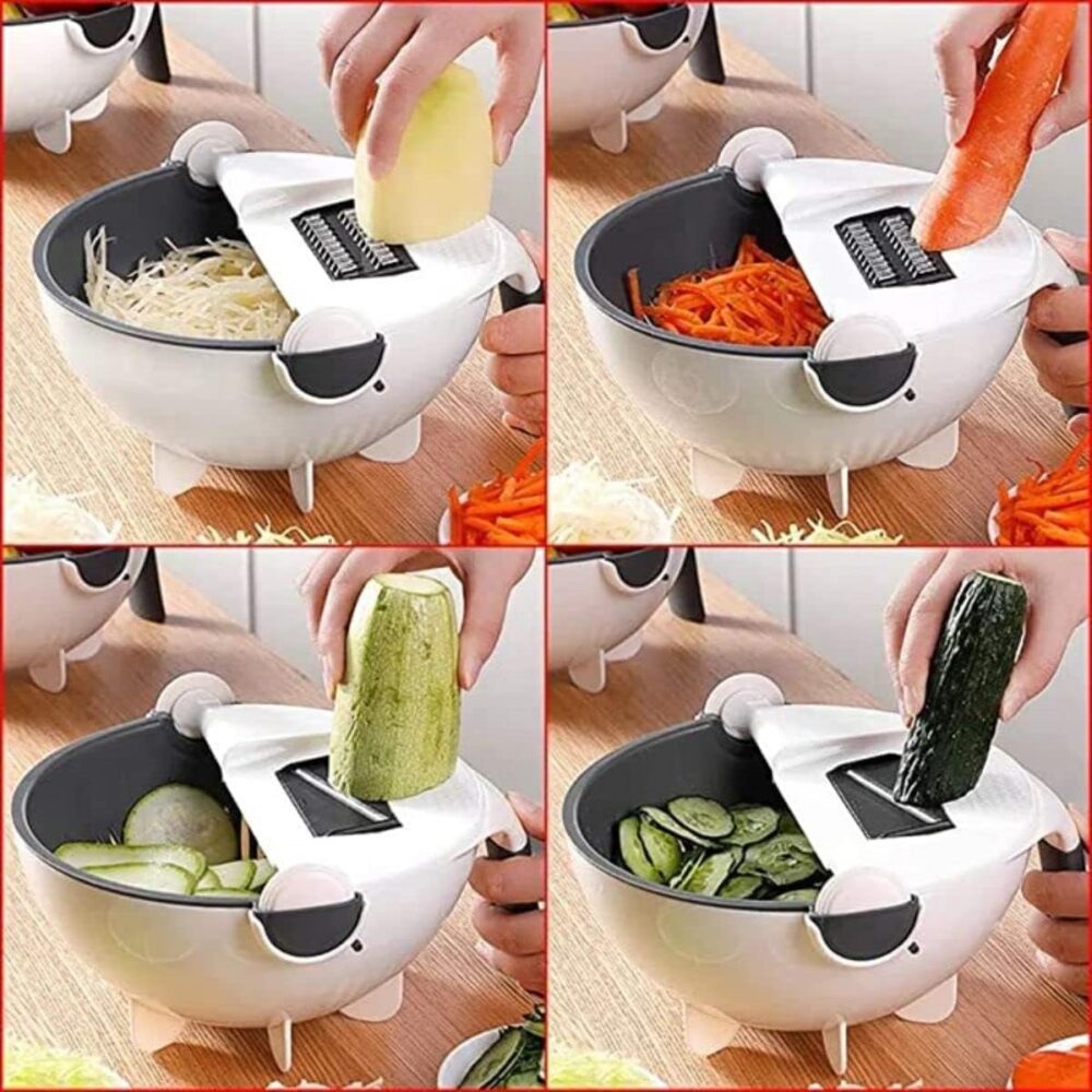 Cortador E Fatiador Legumes Escorredor Multi Lâminas 9 em 1 - Image 2
