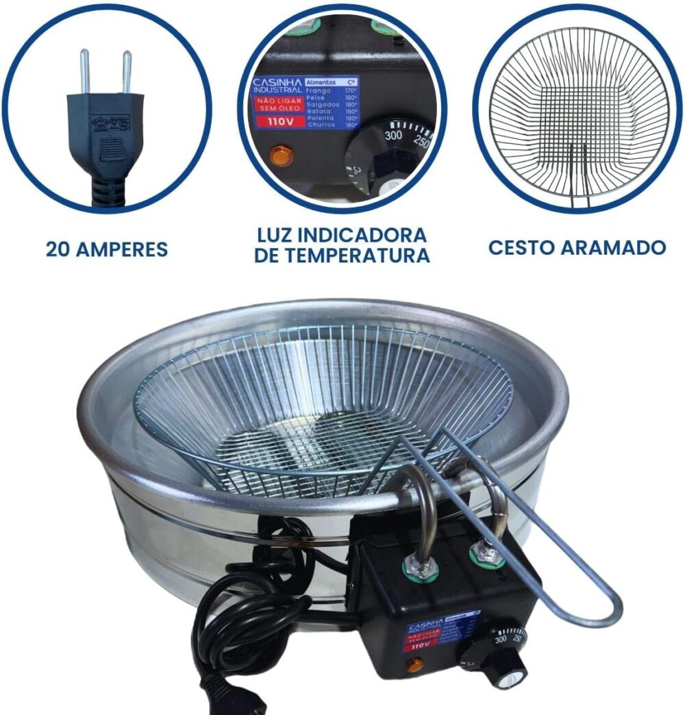 Fritadeira Elétrica Industrial Tacho Redondo 7L (110, Volts) | É bom mesmo? Descubra antes de comprar - Image 3