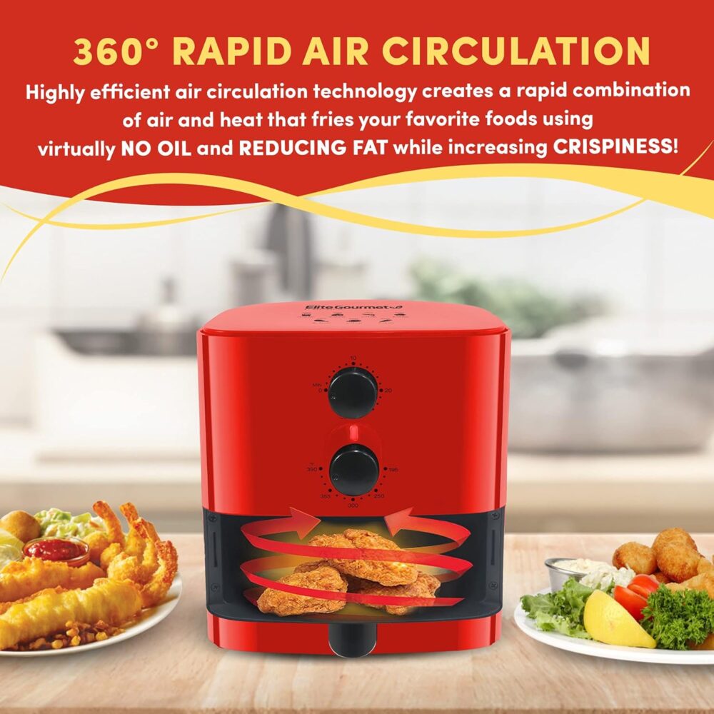 Elite Gourmet EAF-3218R Fritadeira elétrica de ar quente com... | É bom mesmo? Descubra antes de comprar - Image 5