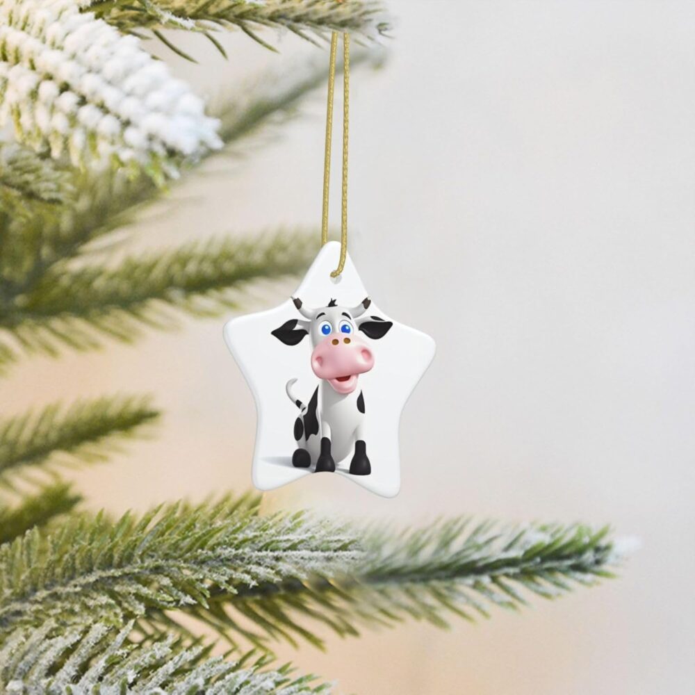 Enfeites de árvore de Natal de desenho animado de vaca leite... - Image 7