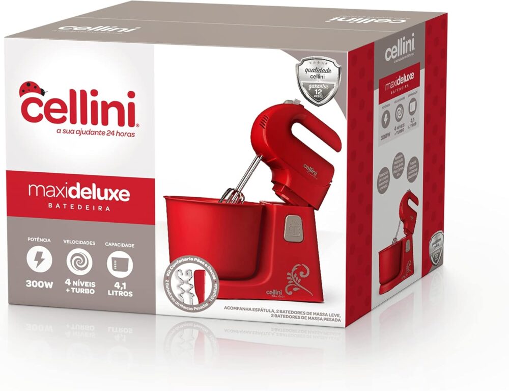 Batedeira Maxi Deluxe Cellini 127V (Vermelho)