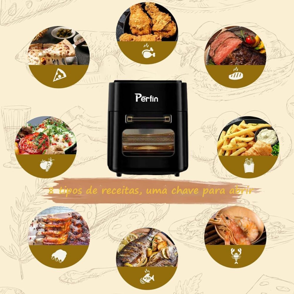 Fritadeira Elétrica sem oleo Airfryer 15L, Vários receitas p... | É bom mesmo? Descubra antes de comprar - Image 8