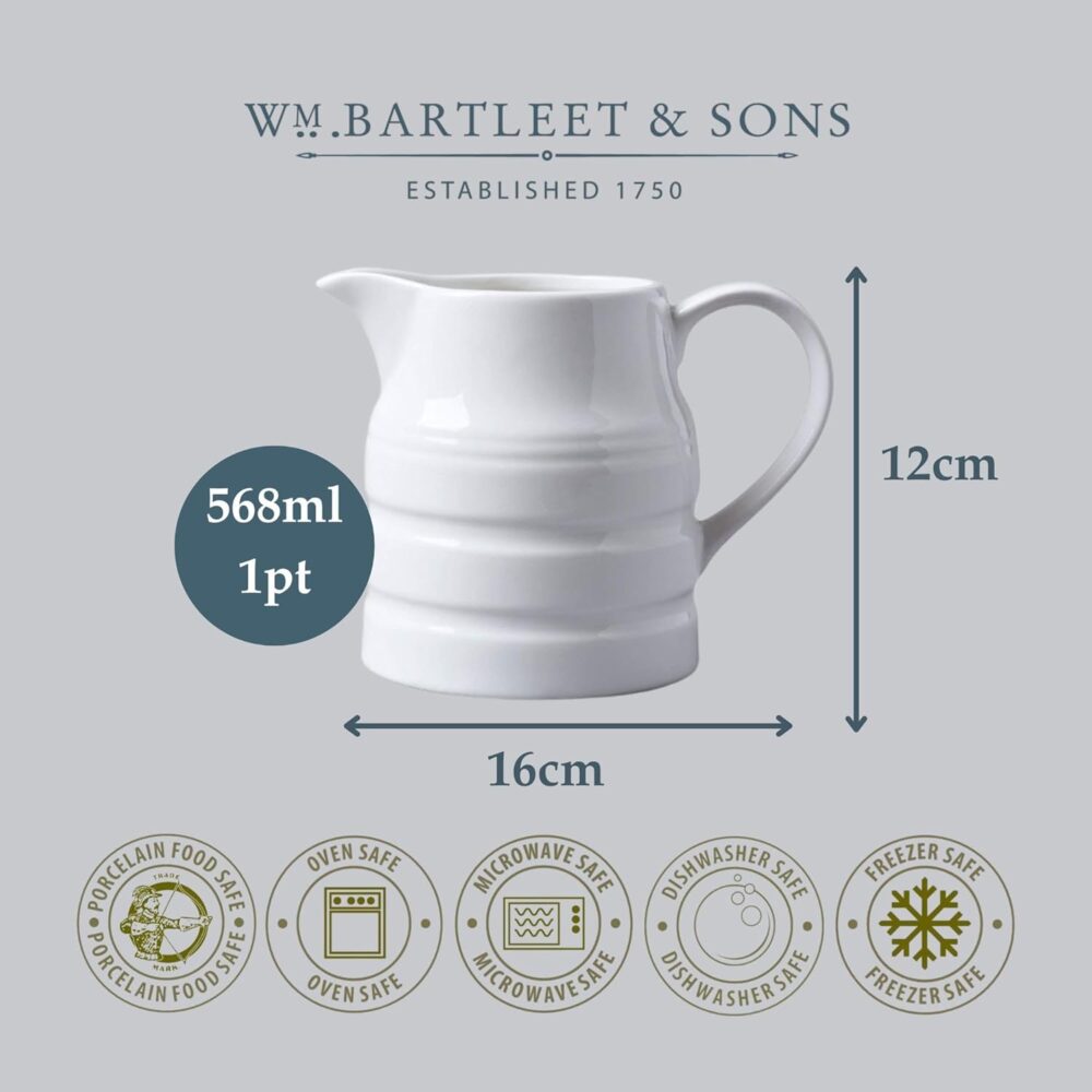 WM Bartleet & Sons 1750 Jarro tradicional de porcelana T36, ... - Image 7