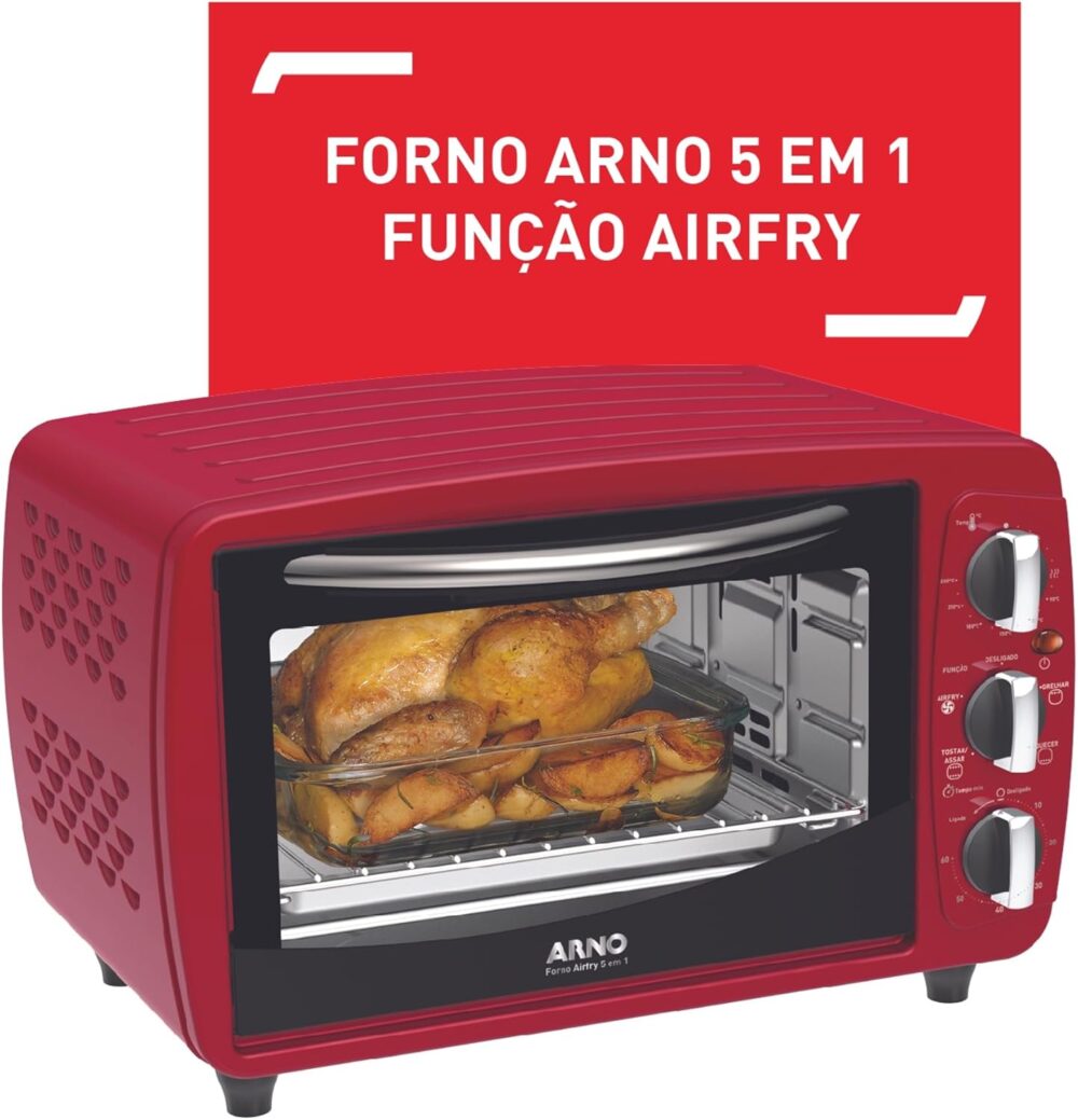 Forno Elétrico Arno 5 em 1 20L Vermelho FOR3 com Função AirF... - Image 2