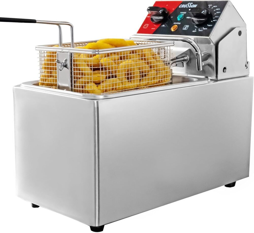 crosson Fritadeira Elétrica de Bancada de 10 Libras com Cabe...