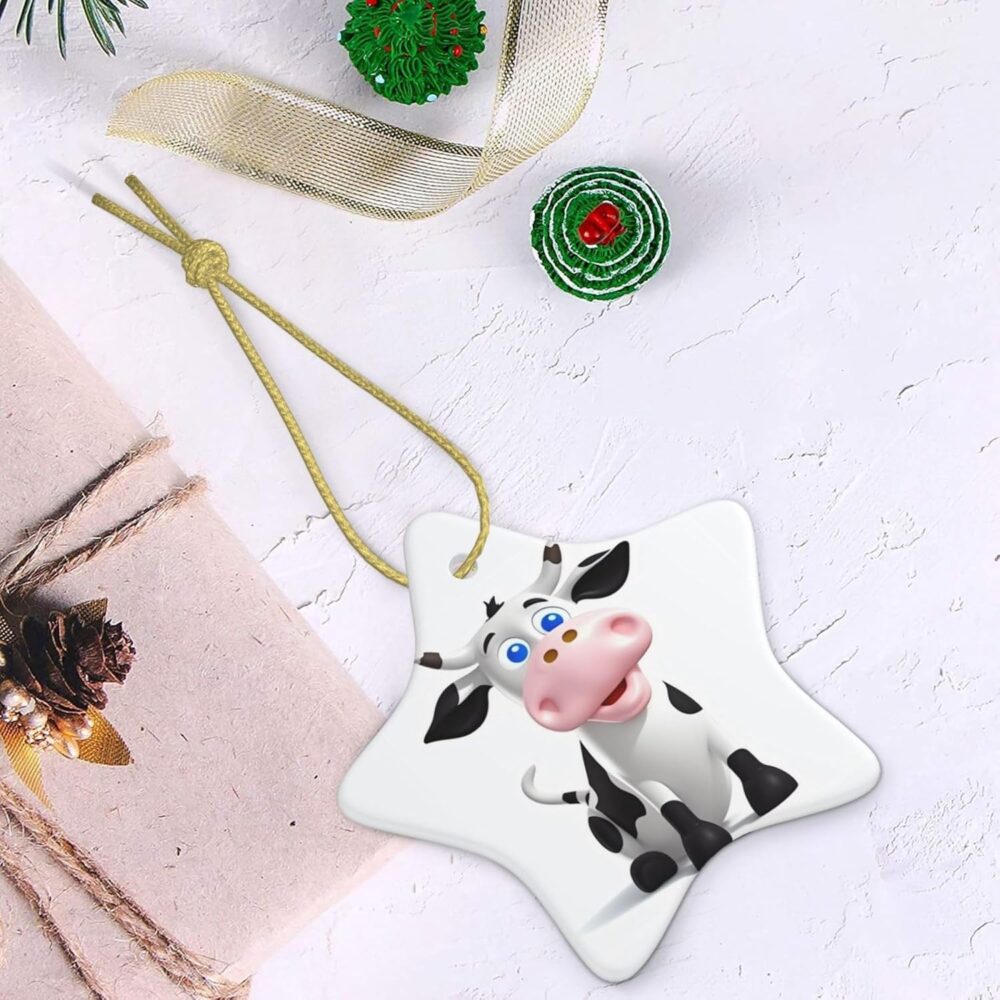 Enfeites de árvore de Natal de desenho animado de vaca leite... - Image 4