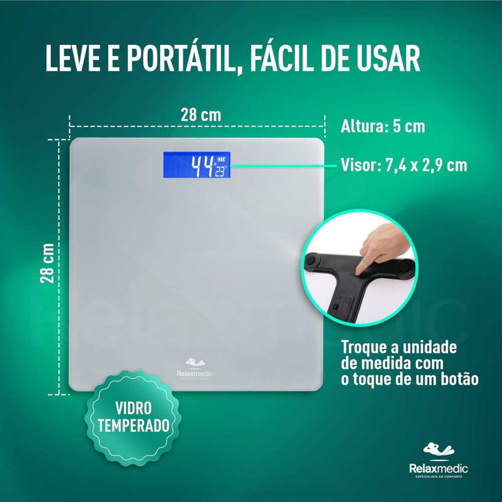 Balança Corporal Digital De Precisão Infit 200kg Relaxmedic - Image 2