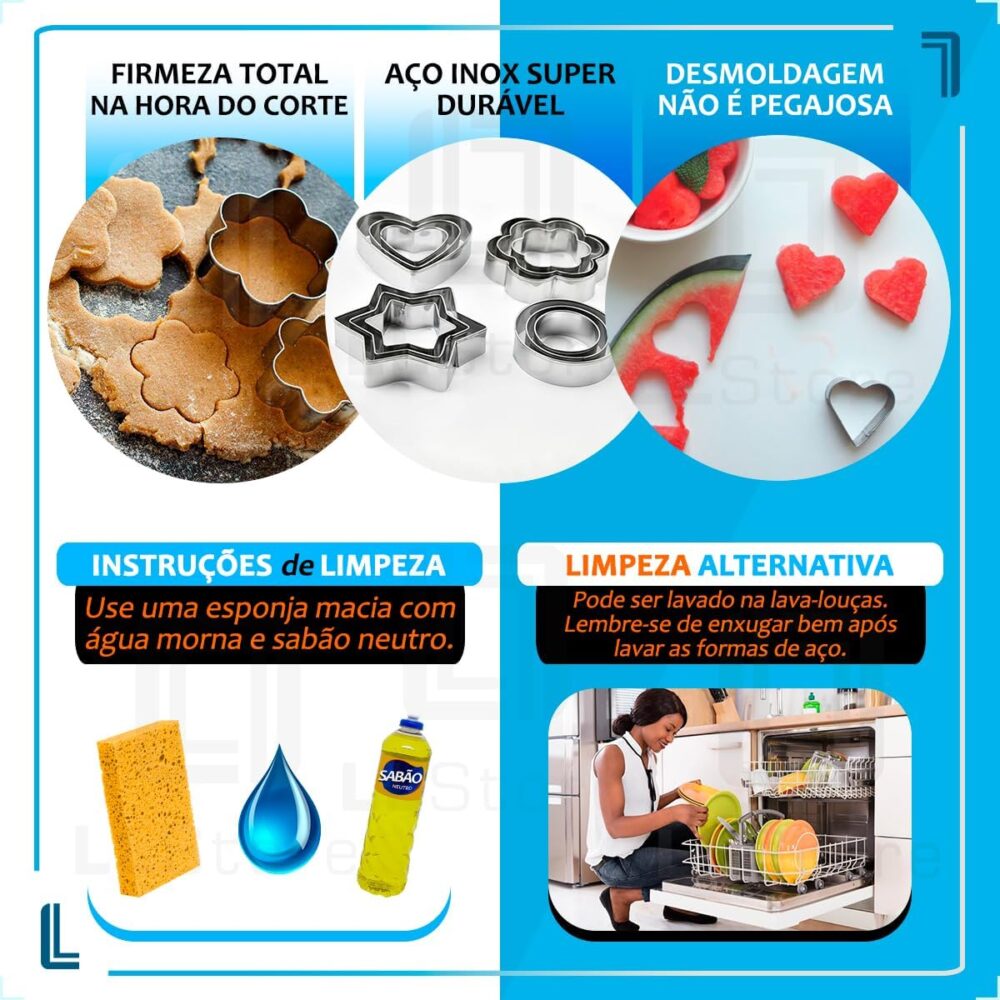 Kit Cortadores Para Biscoito e Pasta Americana 12 Peças em I... - Image 5