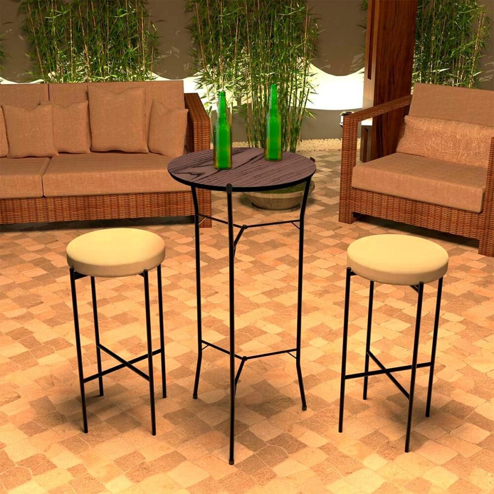 Conjunto Bistrô Bom Banquetas Almofadas Estilo Industrial (F... - Image 4