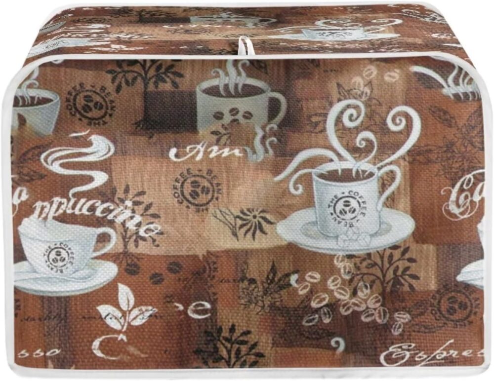 JEOCODY Capa para Torradeira com Estampa de Tema de Café, Ca...