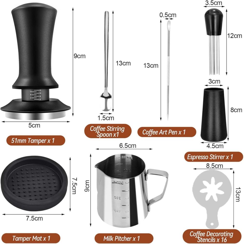 Conjunto de calcadeira de café com 22 peças, kit de acessóri... - Image 7