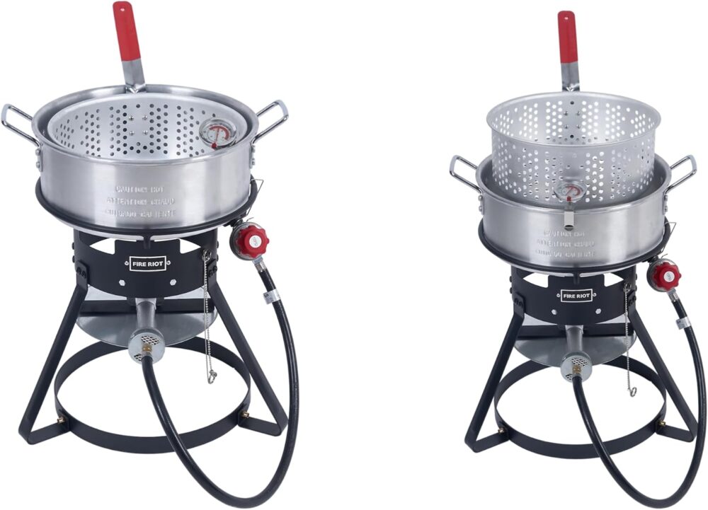 Fire Riot Kit de fritadeira de peixe ao ar livre 10QT – Pane... - Image 2