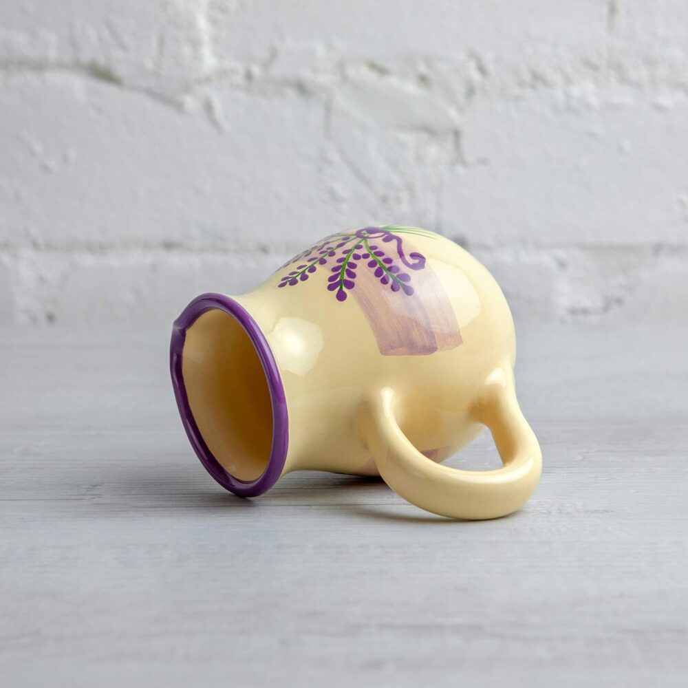 Creme de cerâmica feito à mão lavanda floral roxo e creme pe... - Image 6