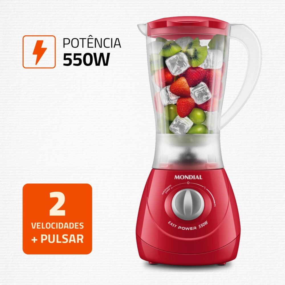 Liquidificador Easy Power, Mondial, Vermelho, 550W, 110V - L... - Image 2